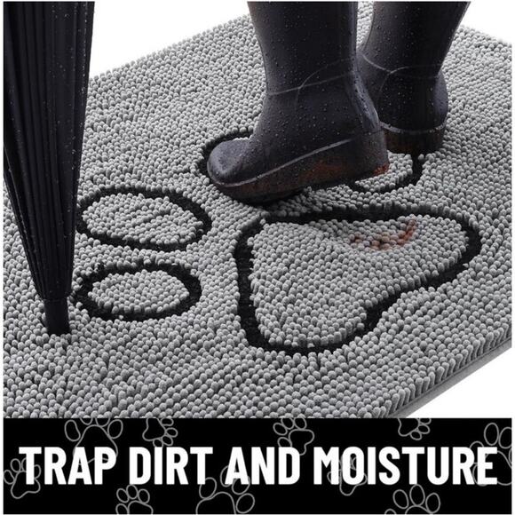 Mac & Molly Microfiber Washable Non Slip Muddy Paws Dog Mat 35" by 27" NEW - Picture 4 of 11